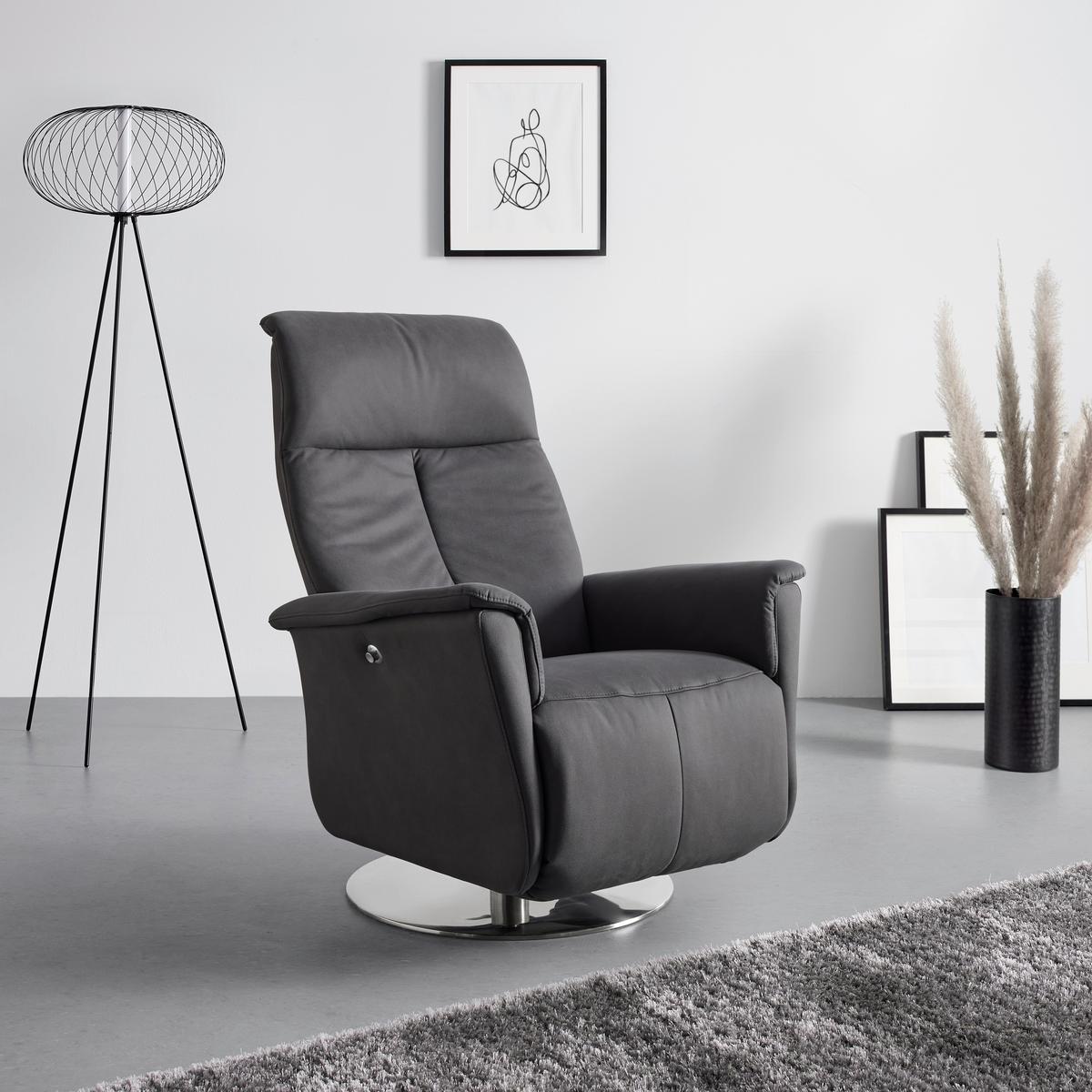 Relaxsessel Tom in Graphitfarben - Graphitfarben, MODERN, Textil/Metall (78/108/85cm) - Premium Living