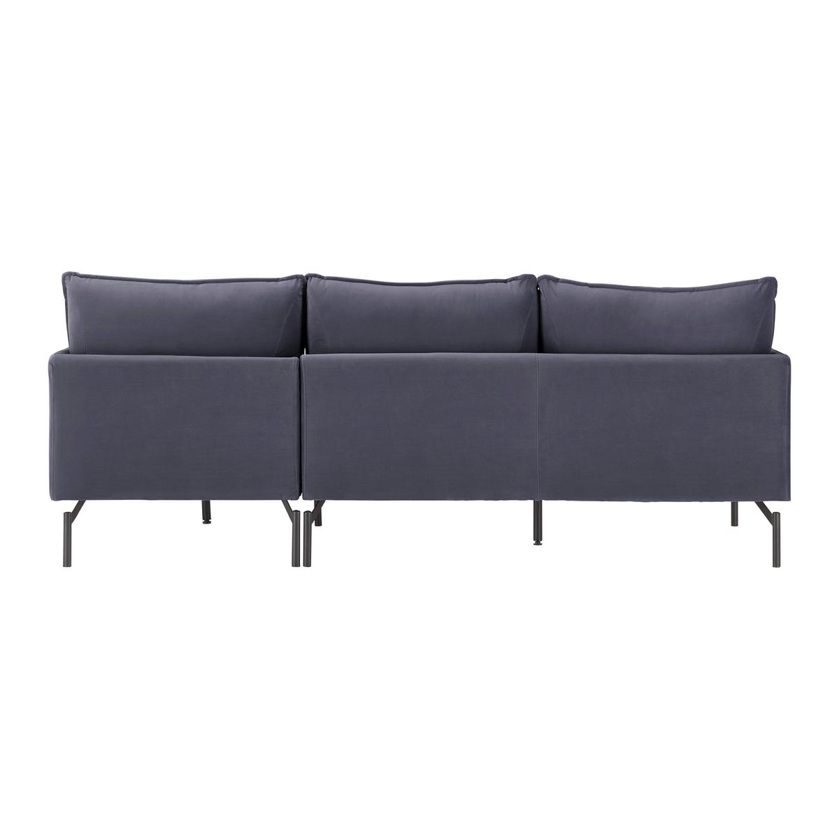 Kutna Garnitura Rosa - siva/crna, Moderno, tekstil/metal (226/84/163cm) - Bessagi Home