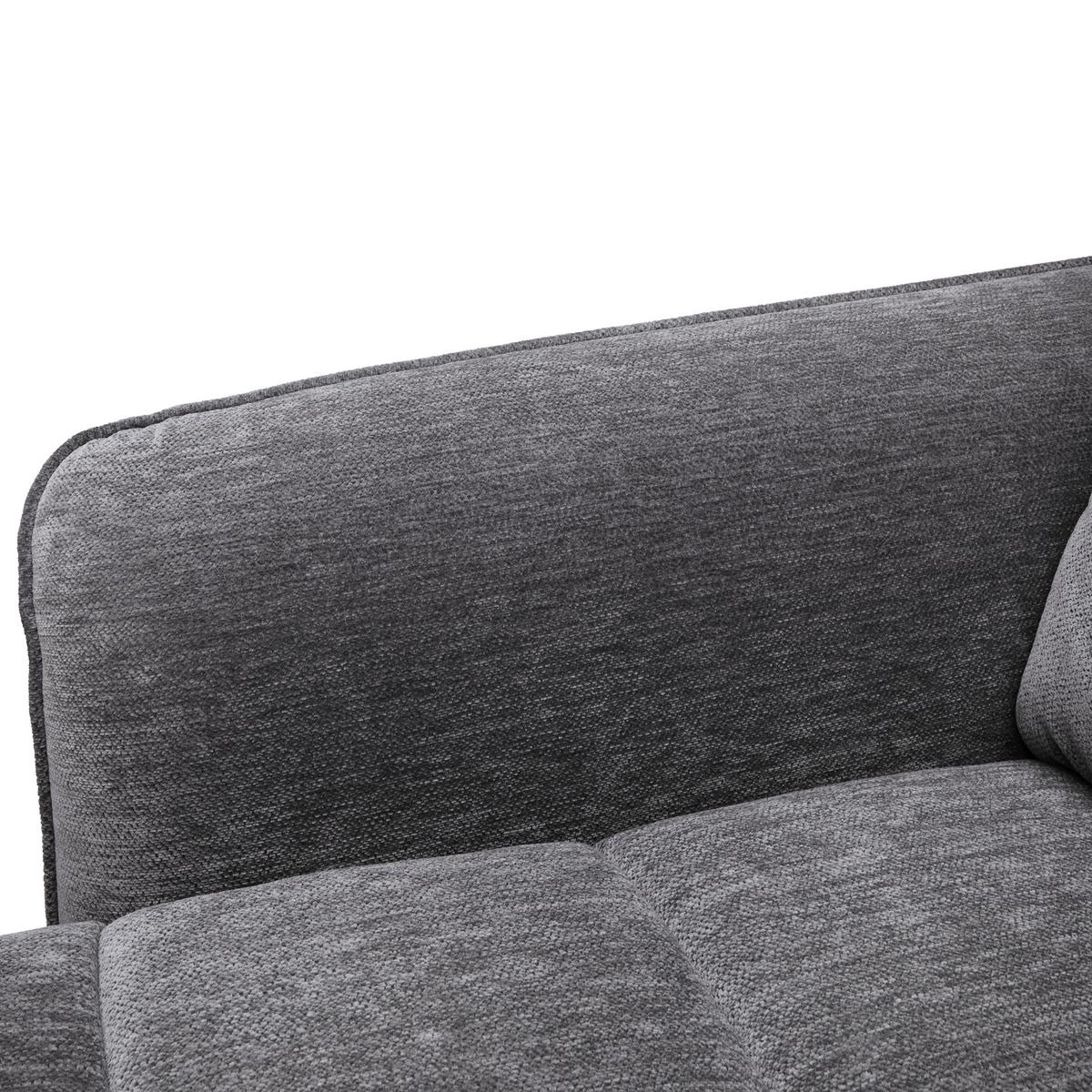 Ecksofa Pisa Anthrazit ca. 173x248cm - Anthrazit/Schwarzchrom, MODERN, Holz/Textil (173/248cm) - Mömax