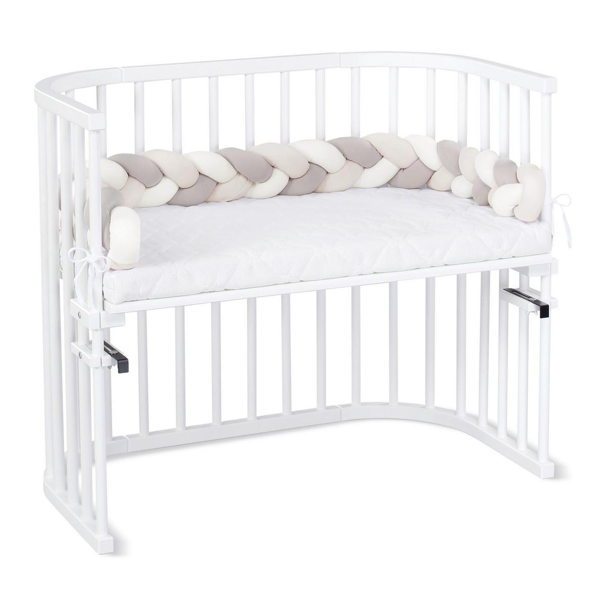 OCHRANIACZ DO ŁÓŻECZKA GEFLOCHTEN - beżowy/kremowy, Basics, tkanina (180/9/9cm) - Babybay