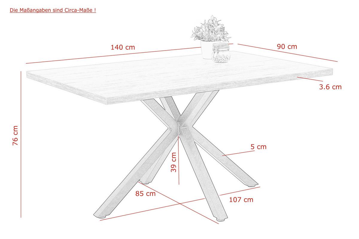 TISCHGRUPPE CLEO II G - Anthrazit, MODERN, Holzwerkstoff/Textil (140/76/90cm) - P & B