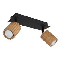 Reflektor Wenzel - tamno smeđa/crna, Natur, drvo/metal (25,5/8/13cm) - Globo