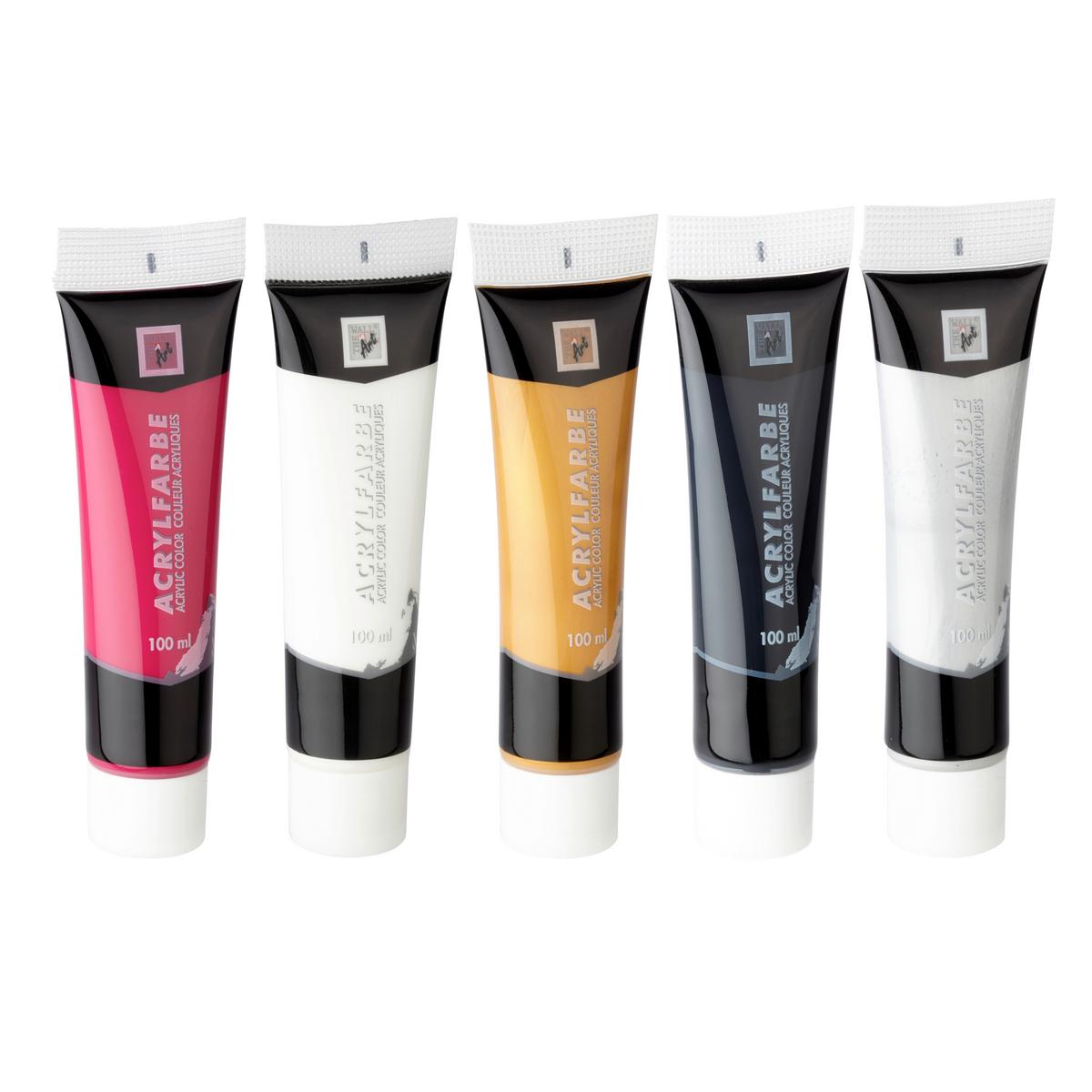 Acrylfarbenset Colour, 5-teilig - Silberfarben/Goldfarben - Modern Living