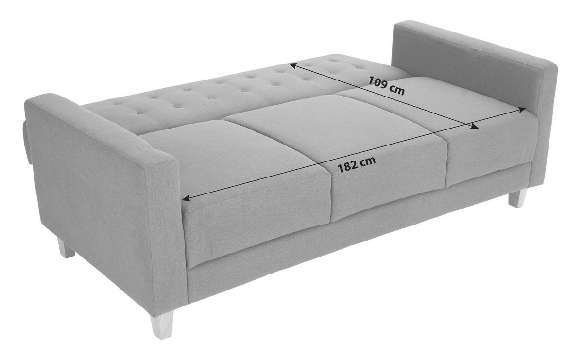 Zofa Levi, Siva, Ležišče - siva/naravne barve, Moderno, tekstil/les (208/85/88cm)