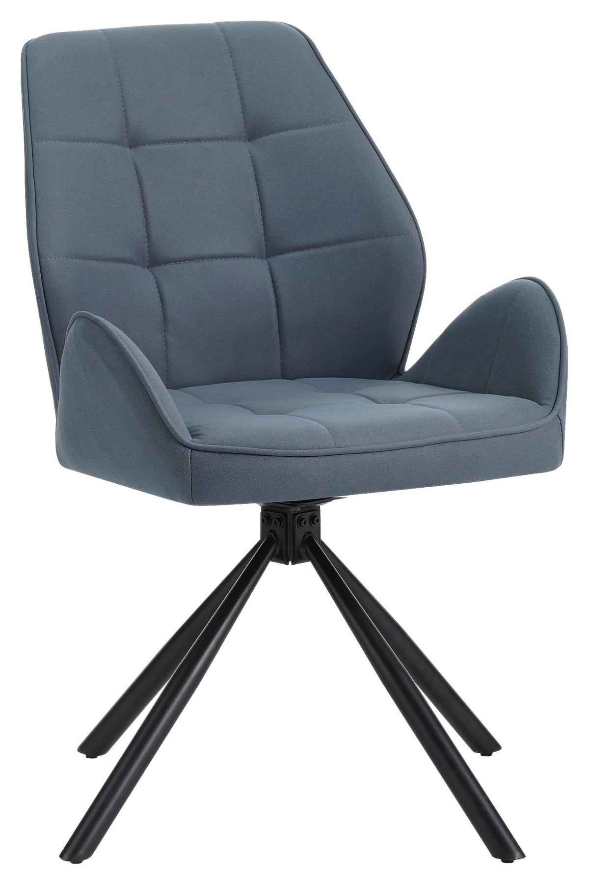 KRZESŁO Z PODŁOKIETNIKAMI PISA - niebieski/czarny, Modern, metal/tkanina (60/91/62cm) - MID.YOU