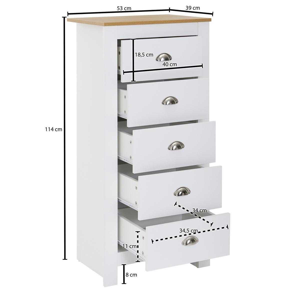 Visoka Komoda Wl6.379 - rjava, Moderno, leseni material (53/114/39cm) - MID.YOU