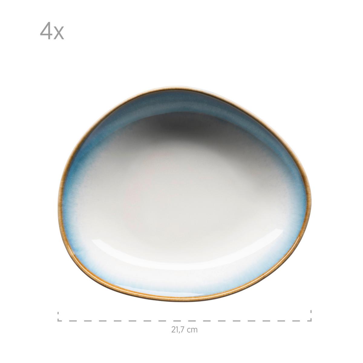 KOMBISERVICE 931990 BLAU POSTSICHER - Blau/Weiss, Basics, Keramik (39,5/34,8/35,5cm) - Mäser