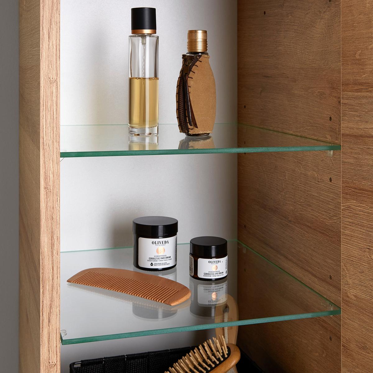 Gornji Element Za Kupaonicu Bavelli - boje hrasta/crna, Moderno, staklo/drvni materijal (30/70/32,5cm) - Pelipal