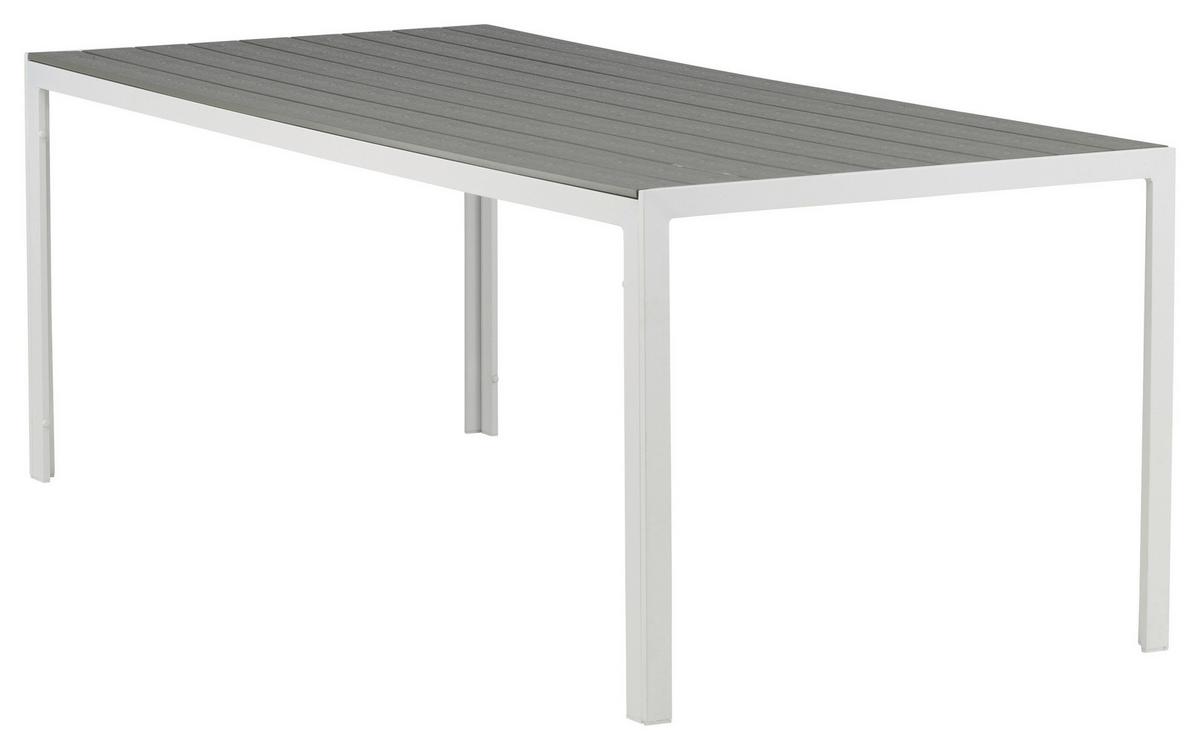 Gartentisch Break ca. 205x90x75 cm Grau/Weiß - Weiß/Grau, KONVENTIONELL, Metall (205/90/75cm) - Gardenson
