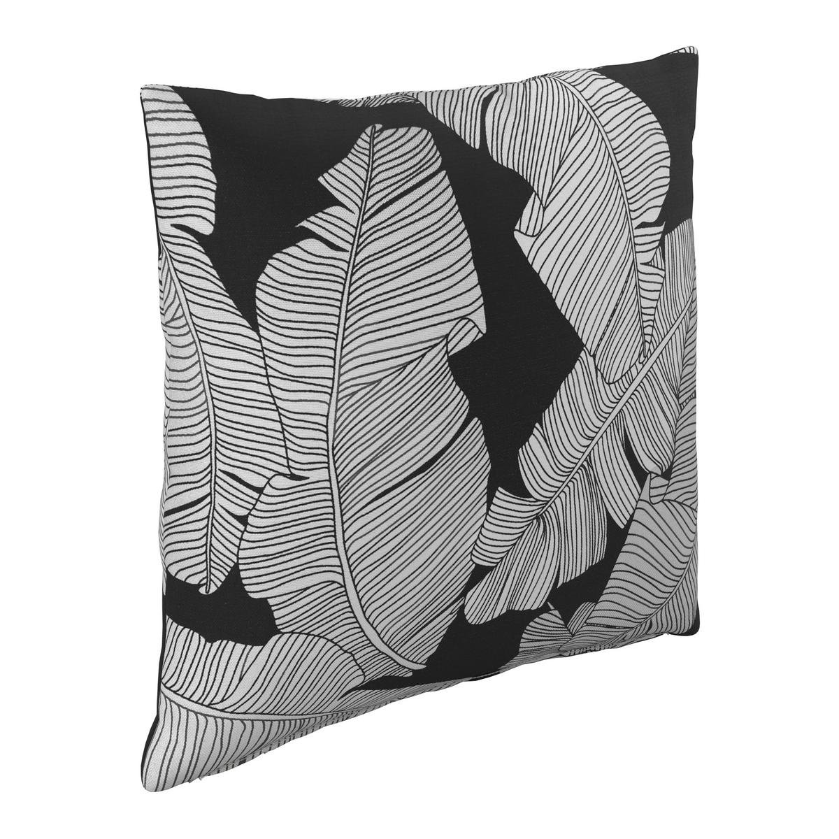 Outdoorkissen Natalia Schwarz/Weiß ca. 45x45 cm - Schwarz/Weiß, MODERN, Textil (45/45/10cm) - Bessagi Garden