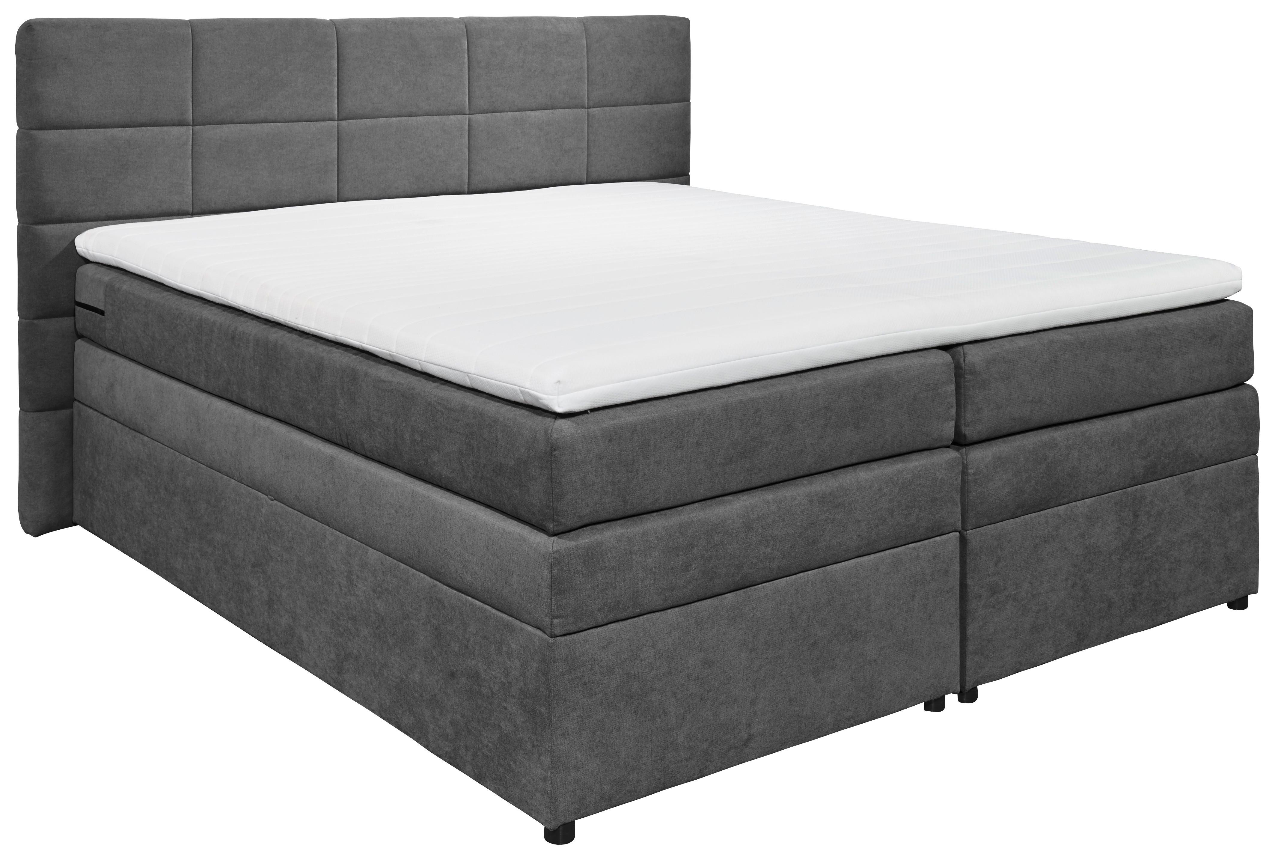 Boxspringbett Tacoma 3 inkl. Topper ca. 180x200cm Schlammf. - Schlammfarben, KONVENTIONELL, Kunststoff (180/200cm) - MID.YOU