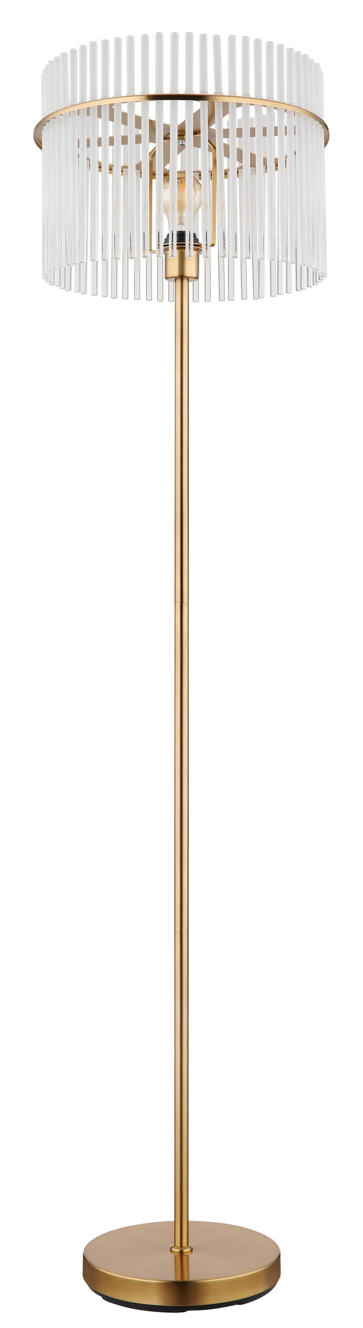 Stoječa Svetilka 15698sm Gorley - zlate barve/opal, Konvencionalno, kovina/steklo (38/152cm) - Globo