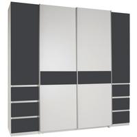 Kleiderschrank in Graphitfarben/Weiss - Weiss/Graphitfarben, Konventionell, Holzwerkstoff (215/211/60cm) - Mömax