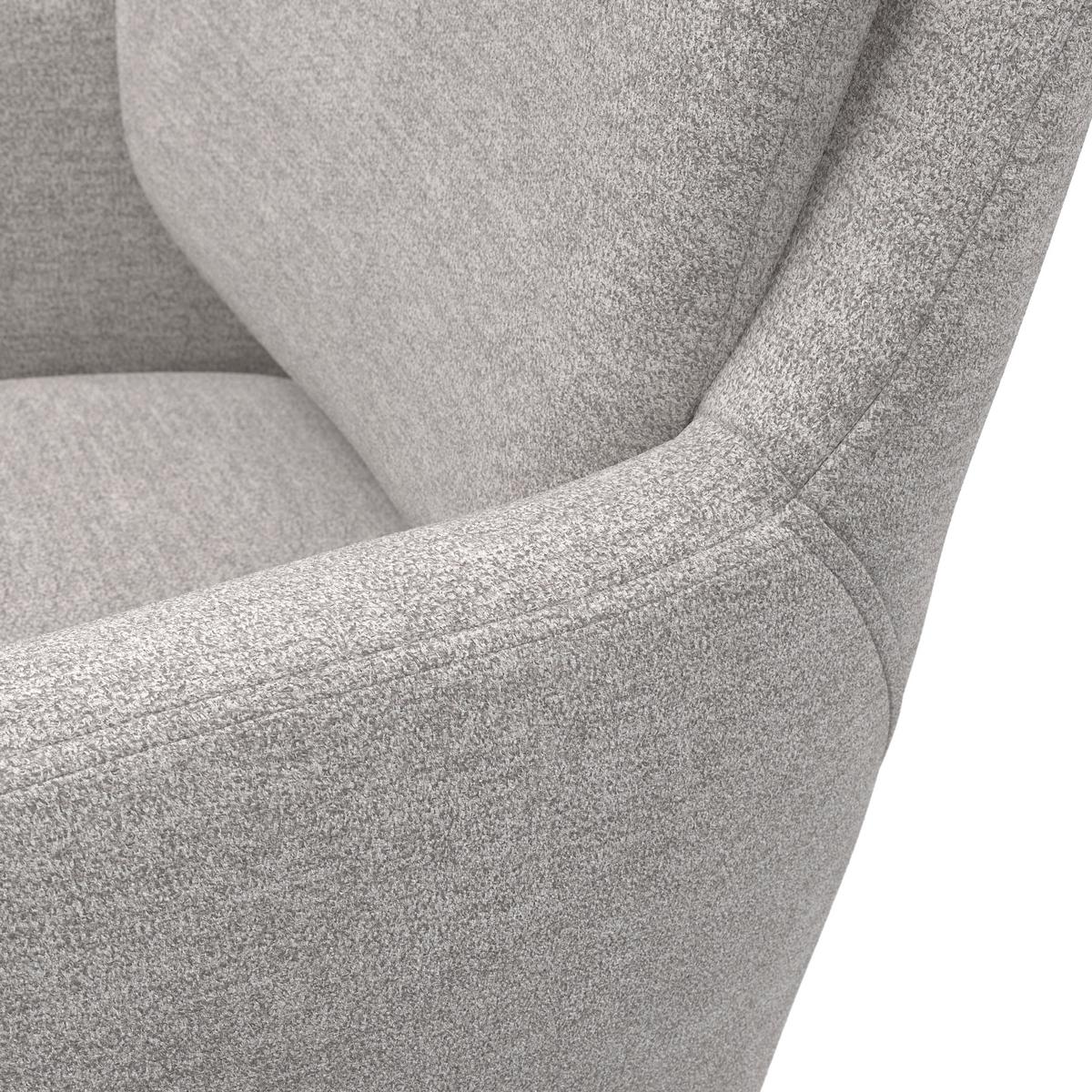 Armlehnstuhl Adrien Greige Webstoff Drehbar Gepolstert - Greige/Naturfarben, MODERN, Holz/Textil (60/88/65cm) - Bessagi Home