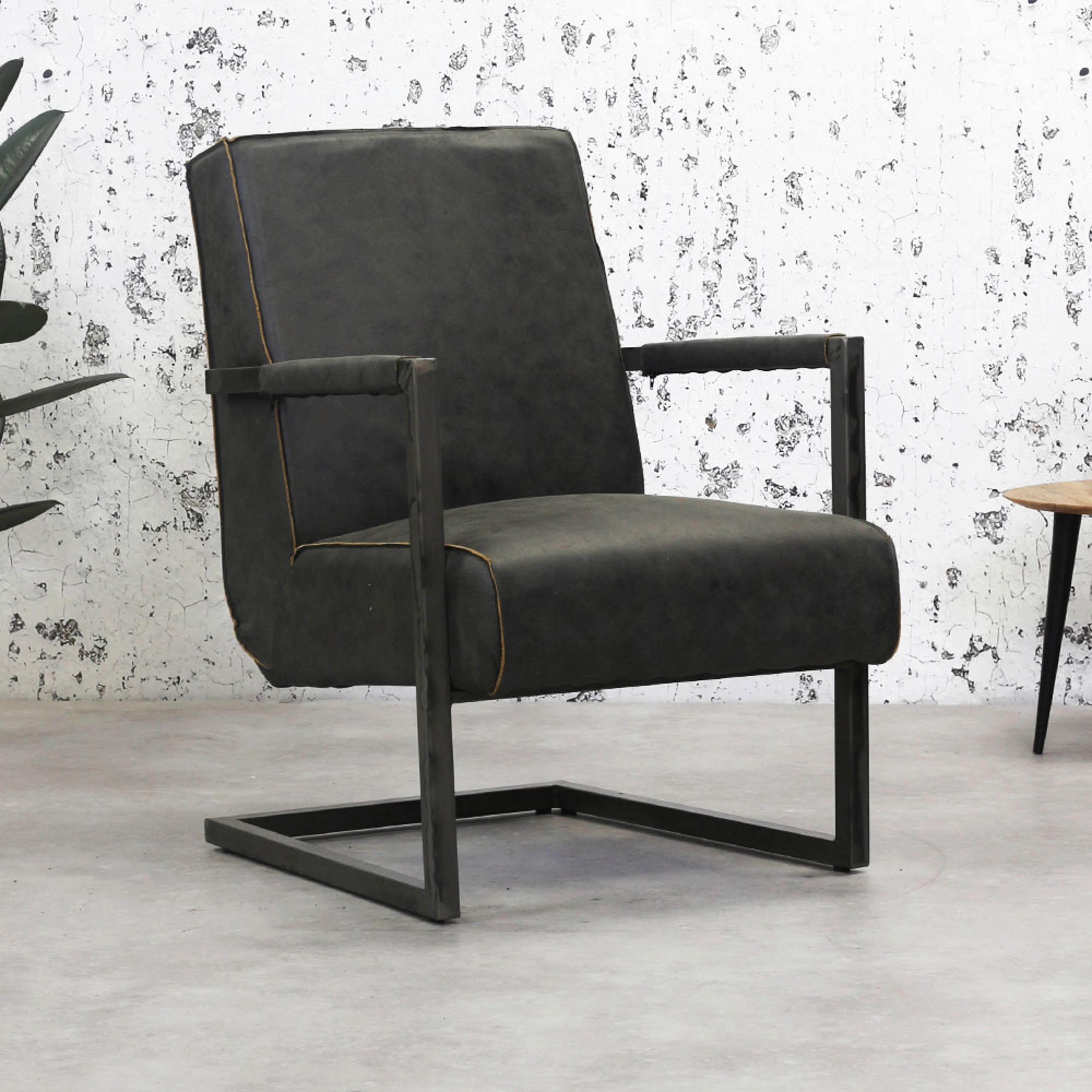 SESSEL TYLER - Dunkelgrau/Anthrazit, KONVENTIONELL, Textil/Metall (62/84/70cm) - MID.YOU