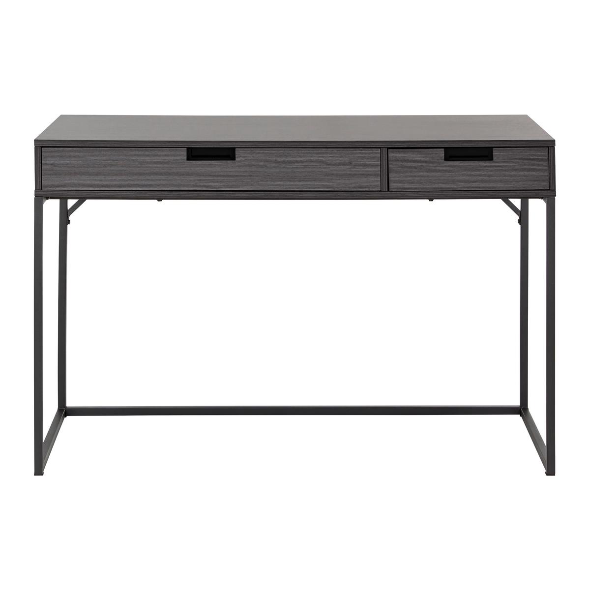 Schreibtisch Aurora Walnussfarben MDF ca.120x50 cm - Walnussfarben/Schwarz, MODERN, Metall (120/50/76cm) - Bessagi Home