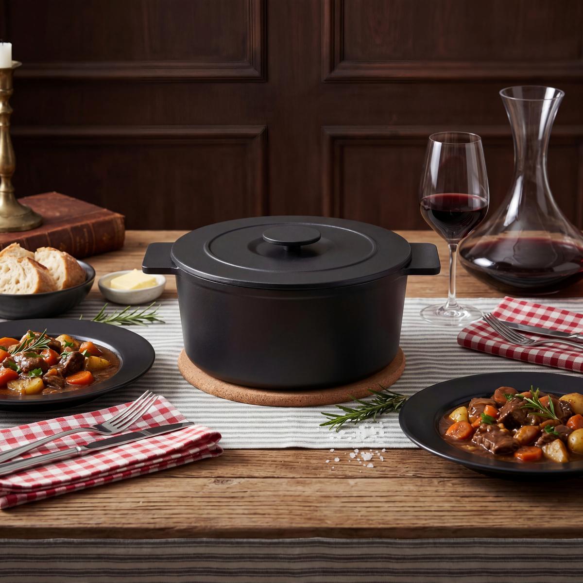 Šerpa 5,5l Irony - crna, Konvencionalno, metal (26/12cm) - Gourmesto