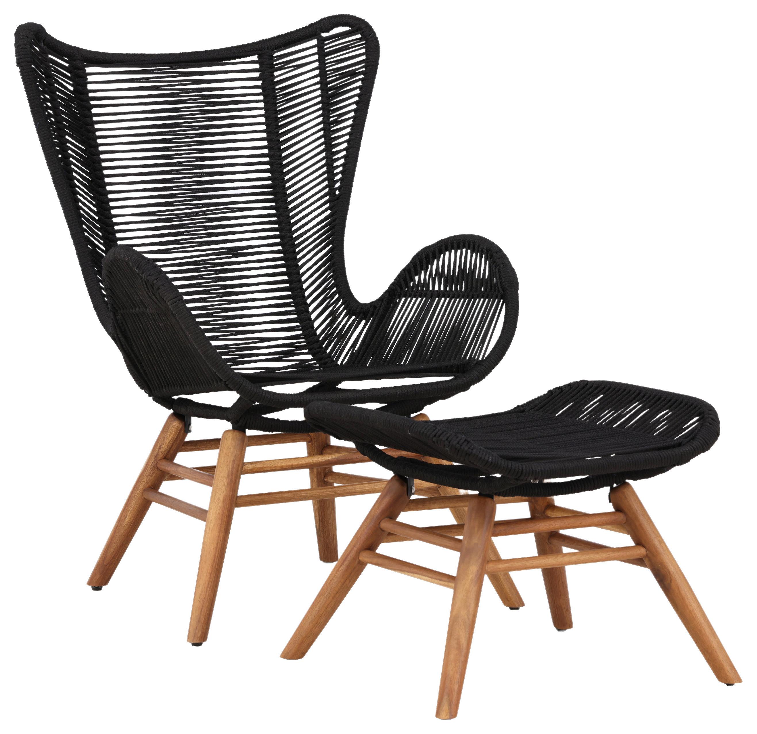 LOUNGESESSEL TINGELING - Hellbraun/Schwarz, KONVENTIONELL, Holz/Textil (71/103/73cm) - Gardenson