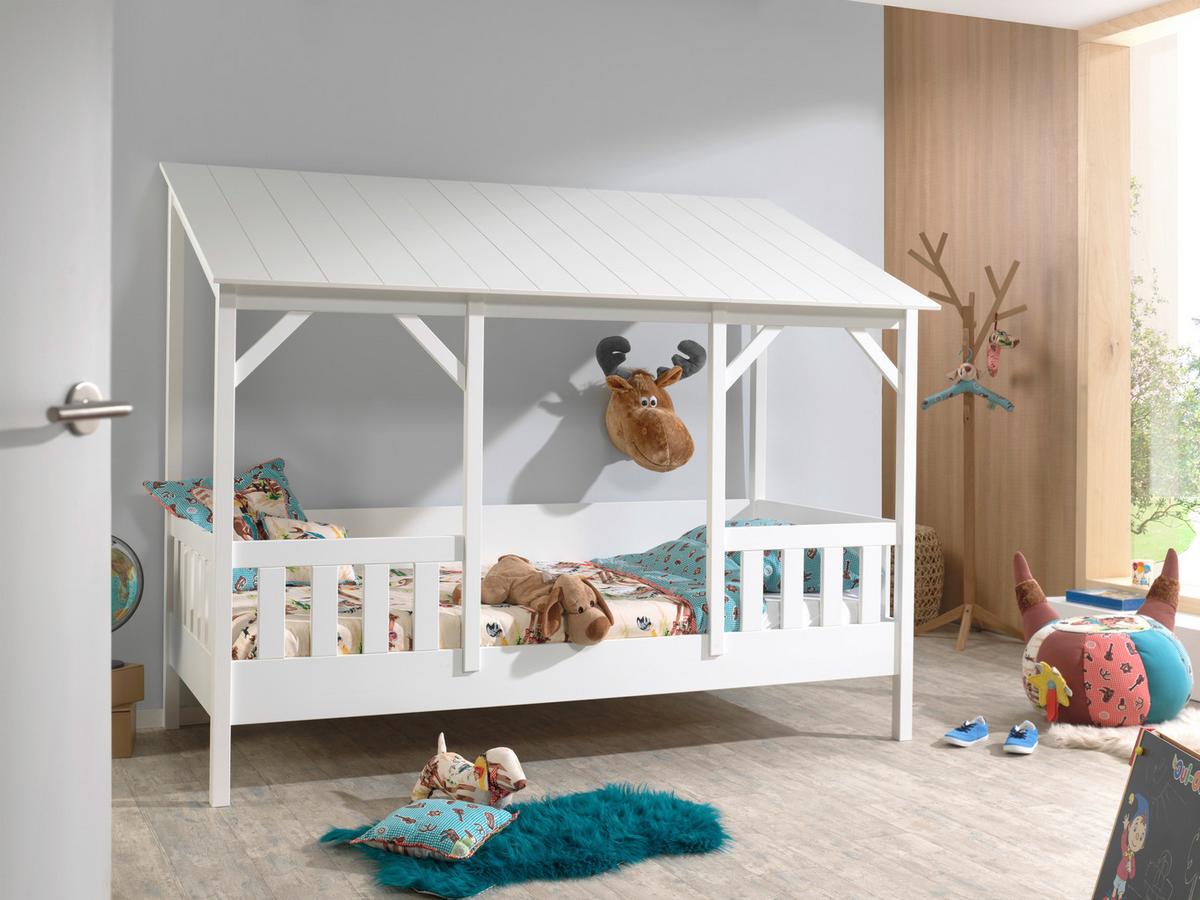 HAUSBETT Housebed 90x200 cm Weiß - Weiß, KONVENTIONELL, Holzwerkstoff (90/200cm) - MID.YOU