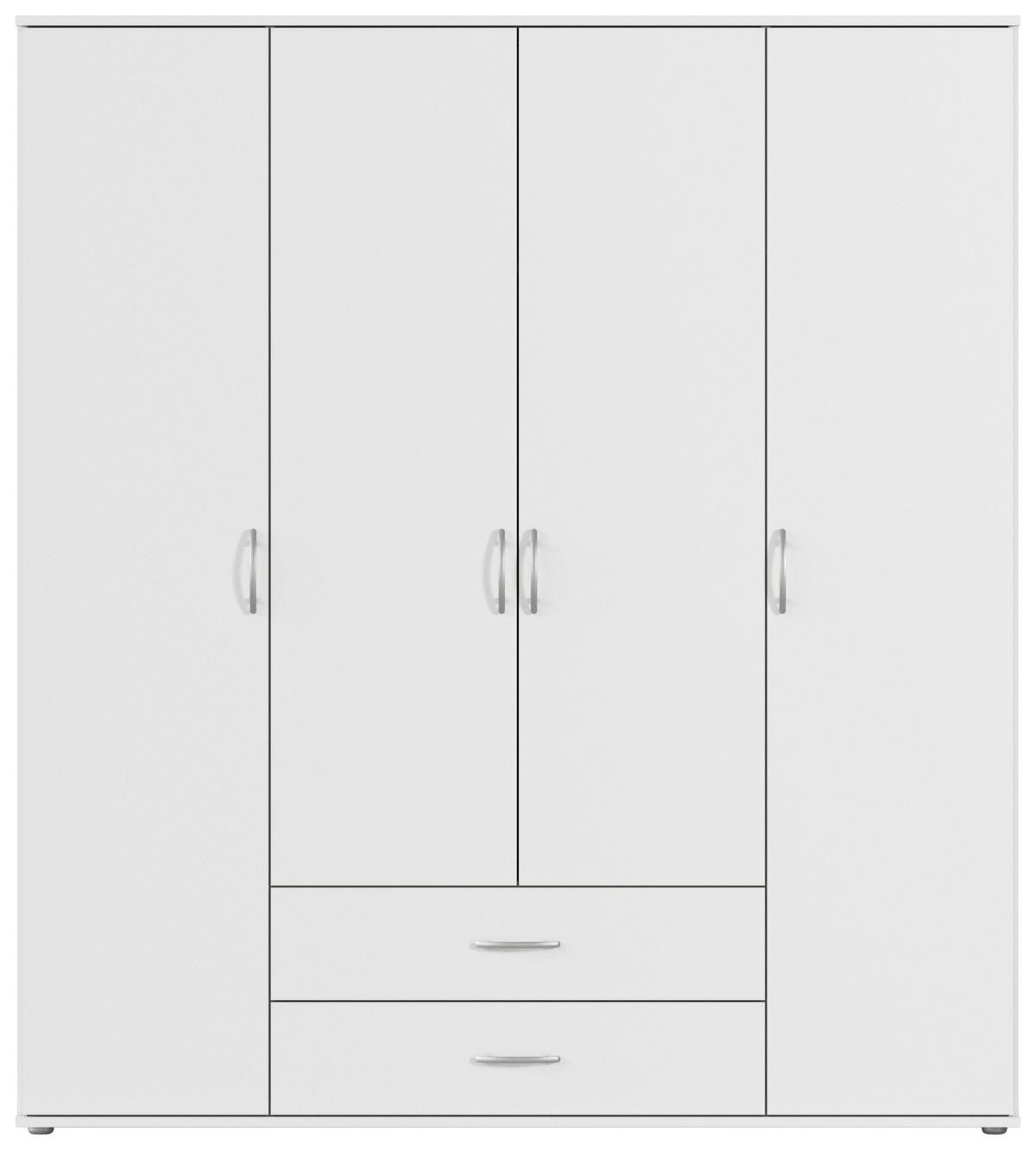 Ormar Za Odjeću Paul - bijela/boje aluminija, Konvencionalno, drvni materijal/plastika (168/188/52cm) - Modern Living