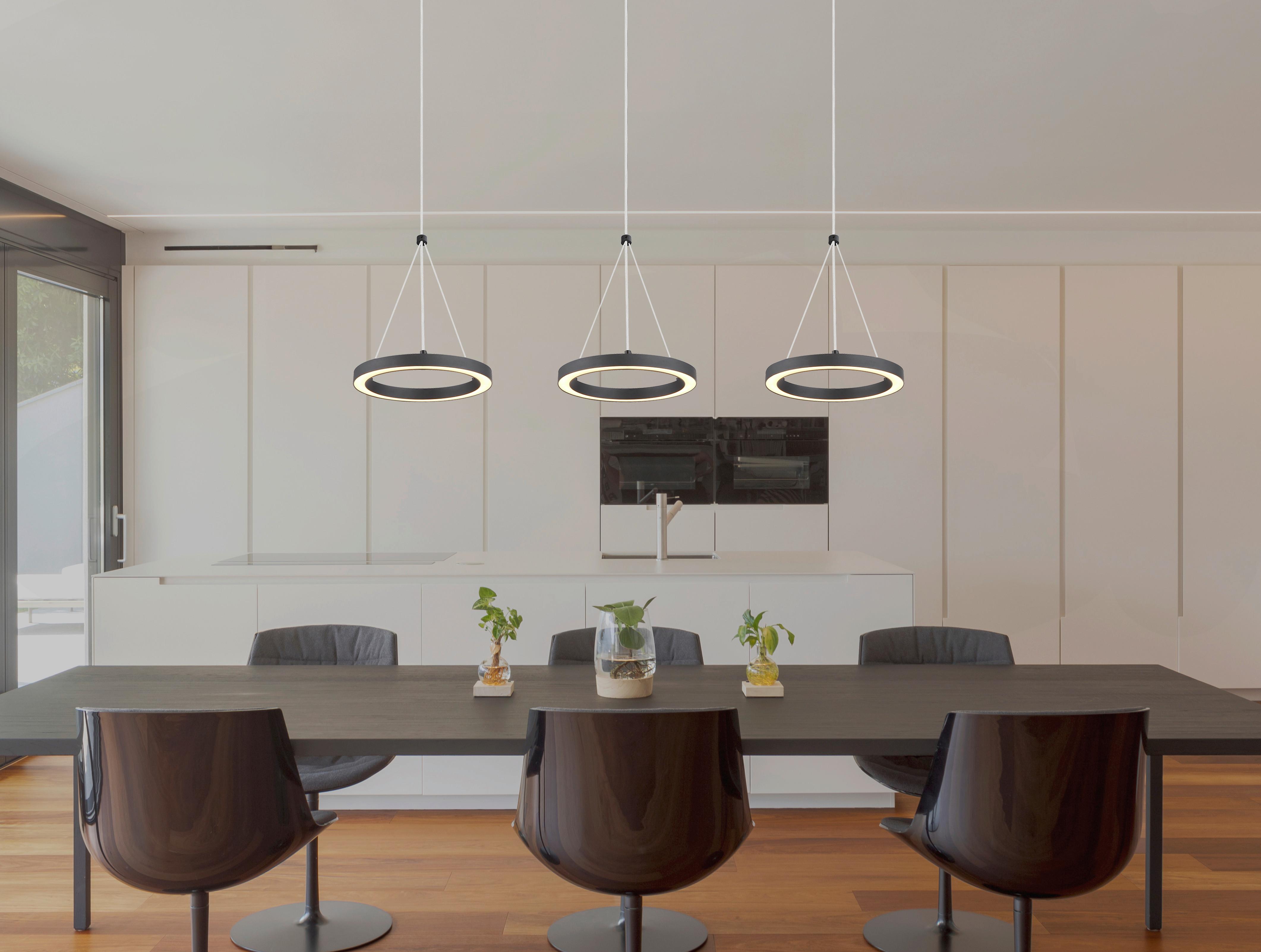 LED-HÄNGELEUCHTE 67188-3H GRENVIX - Weiss/Schwarz, Design, Kunststoff/Metall (82/20/120cm) - Globo