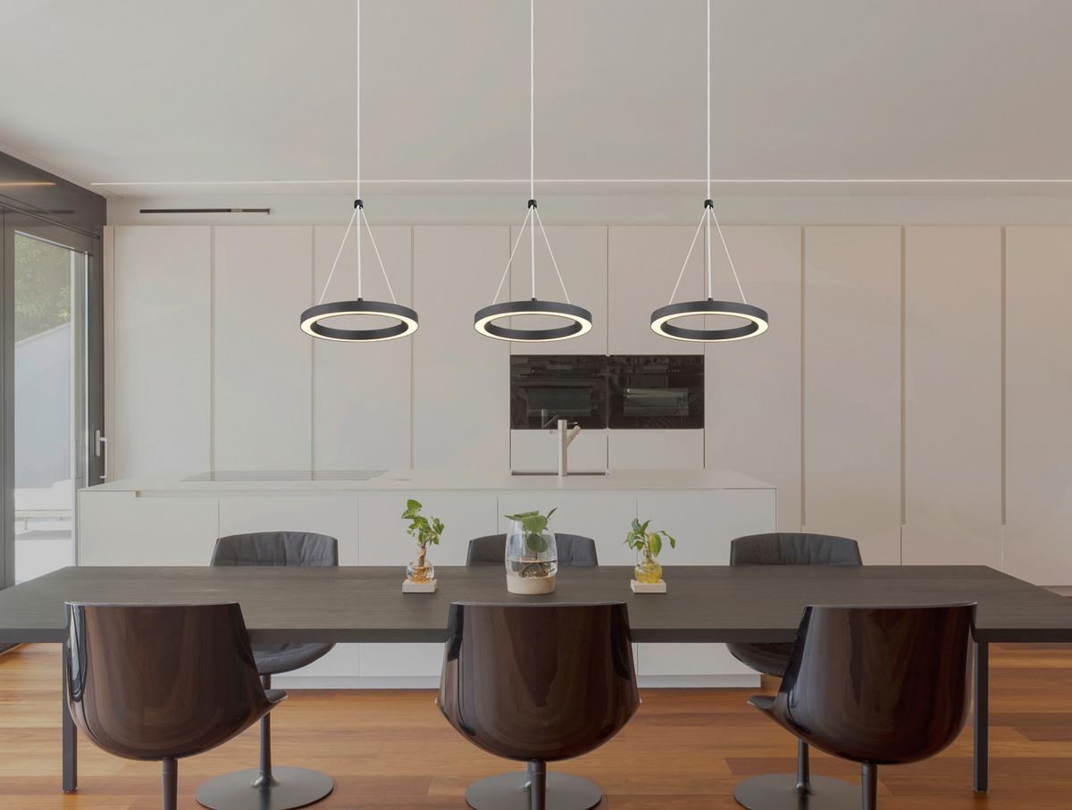 LED-HÄNGELEUCHTE 67188-3H GRENVIX - Weiss/Schwarz, Design, Kunststoff/Metall (82/20/120cm) - Globo