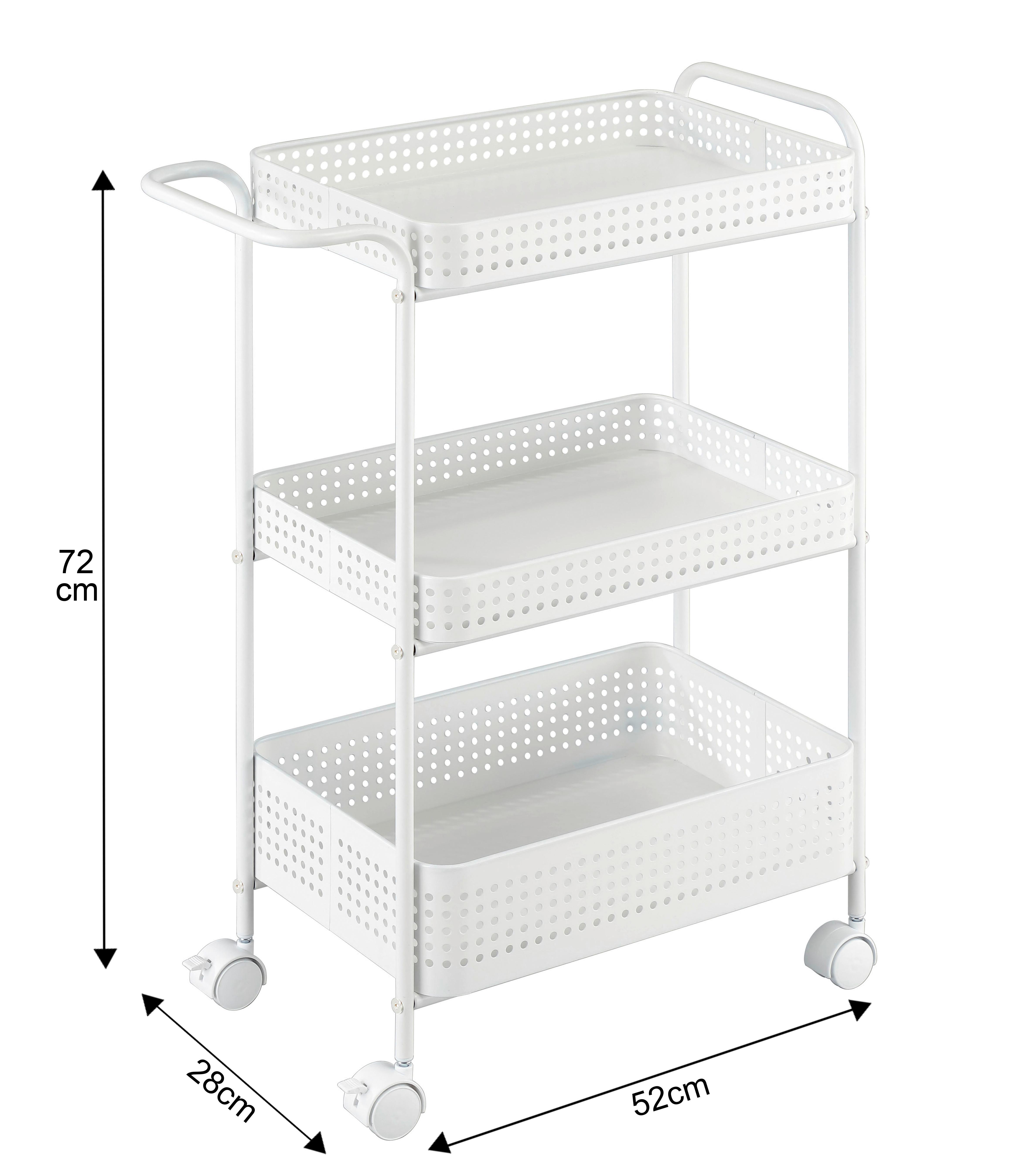 RULLVAGN ANCONA -EXKLUSIV- -SB- - vit, Modern, metall/plast (52/72/28cm) - Mömax