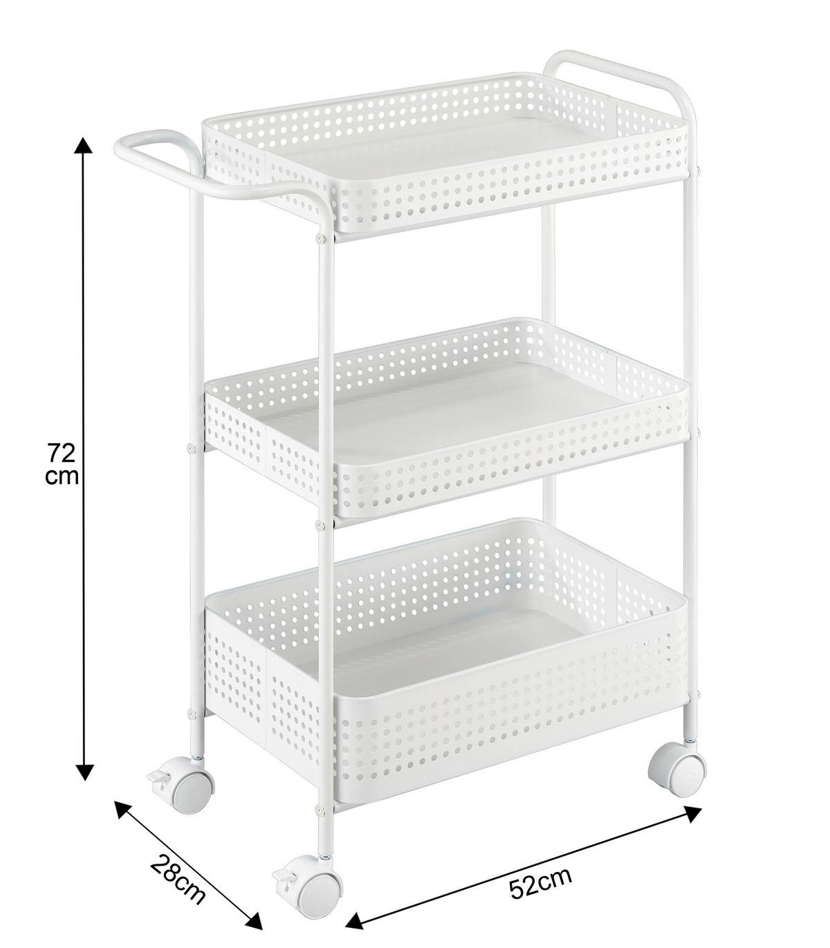 Kolica Za Serviranje Ancona - bijela, Moderno, metal/plastika (52/72/28cm) - Modern Living