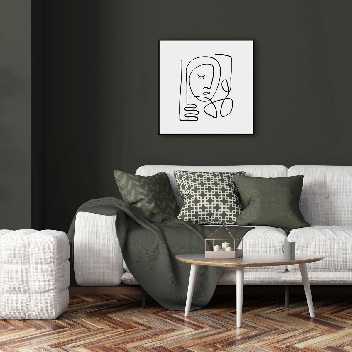 Bild Elena in Schwarz/Weiß ca. 50x50cm - Schwarz/Weiß, Holzwerkstoff/Papier (50/50cm) - Modern Living