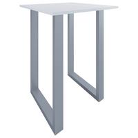 Bartisch XONA Silber/Weiß ca.80x102x80cm - Silberfarben/Weiß, KONVENTIONELL, Holzwerkstoff/Metall (80/102/80cm)