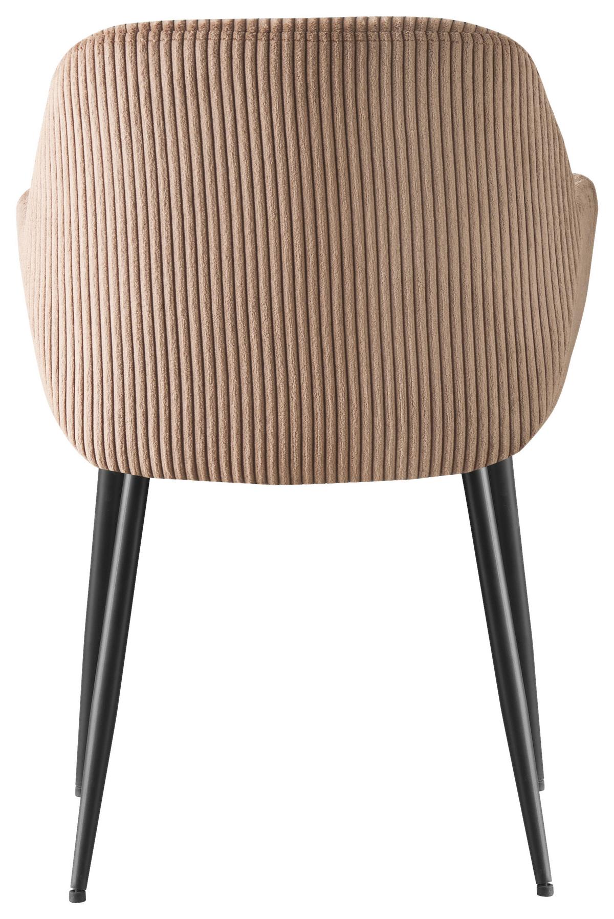 KRZESŁO Z PODŁOKIETNIKAMI JESSY - czarny/taupe, Design, metal/tkanina (57/85/60cm) - Xora