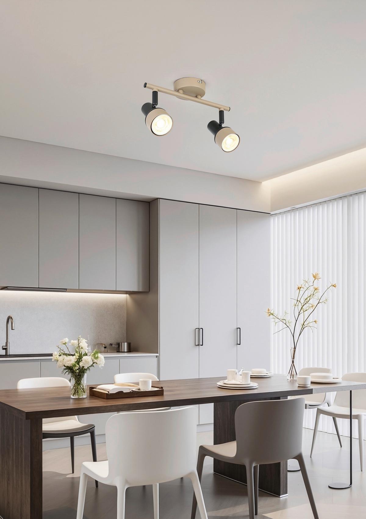 Reflektor Simba - črna/peščene barve, Romantika, kovina/umetna masa (27/8/12cm) - Mömax