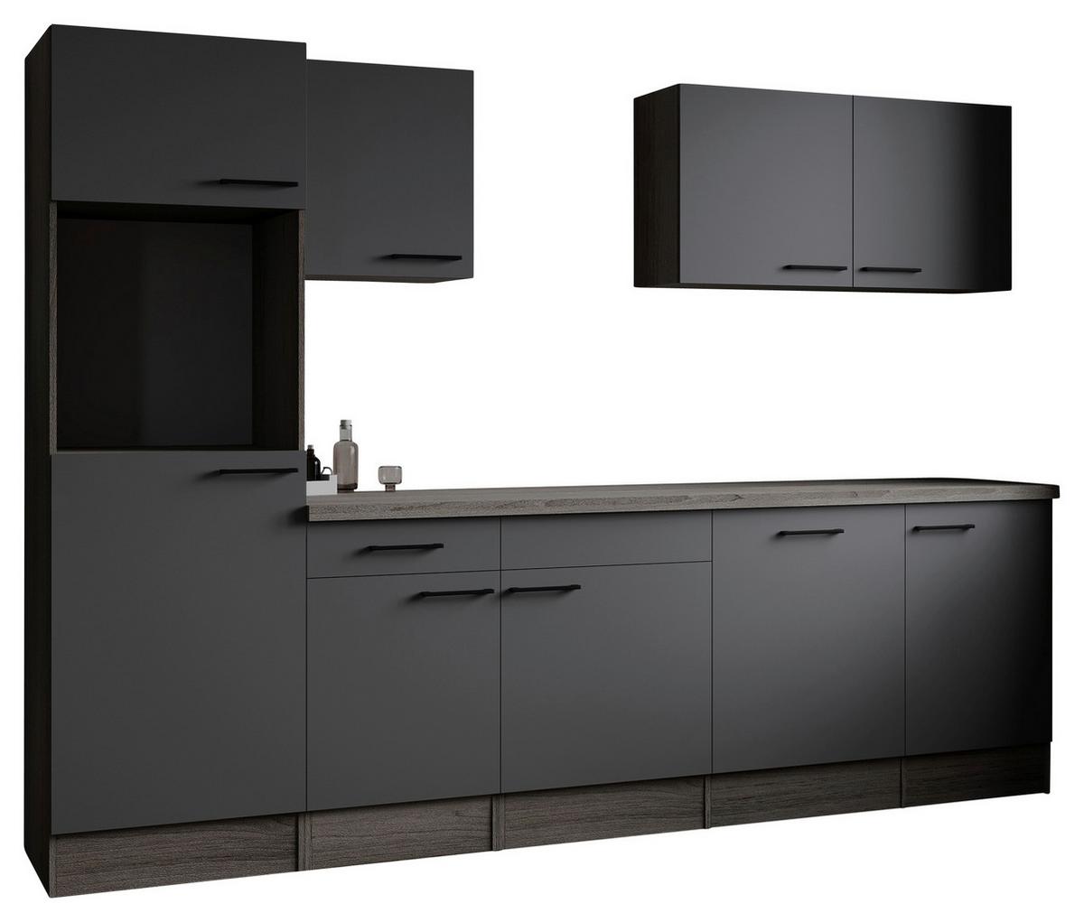 Kuhinjski Blok Brez Aparatov Oliver, 280cm - črna/siva, Design, kovina/leseni material (280cm) - Respekta