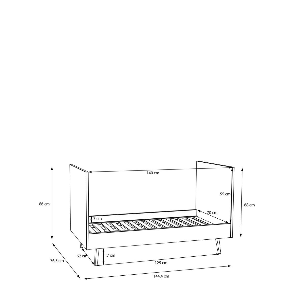 Dječiji Krevetić Whenua - boje hrasta/boje kadulje, Moderno, drvni materijal (76,5/86/144,4cm) - Mömax