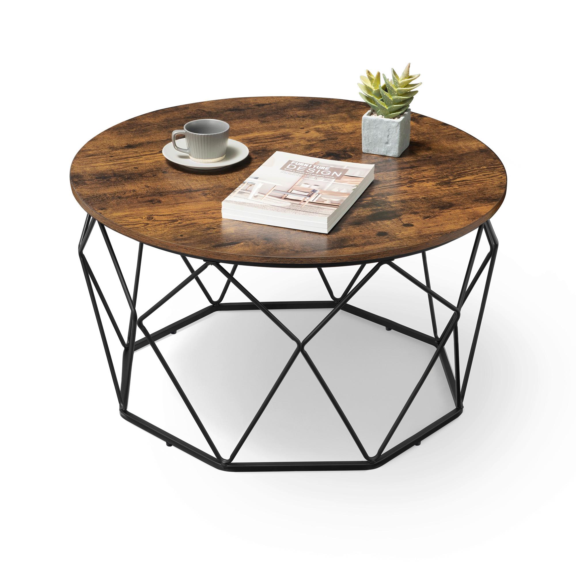 COUCHTISCH COFFEE TABLE - Schwarz/Braun, MODERN, Holzwerkstoff/Metall (80/80/45cm) - MID.YOU