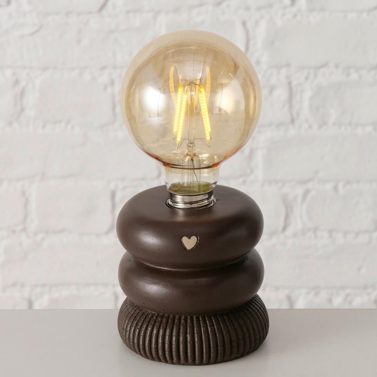 LED-Dekoleuchte Kulan Braun max. 0,03 Watt - Braun, Design, Glas/Stein (8,5/17,5cm) - Mömax