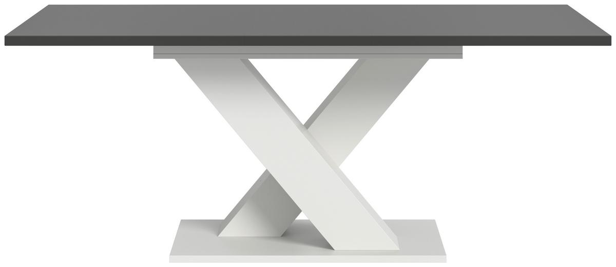Ausziehtisch Marlon Grau/Weiß ca.150-190x90x76 cm - Dunkelgrau/Weiß, KONVENTIONELL, Holzwerkstoff (150-190/90/76cm) - MID.YOU