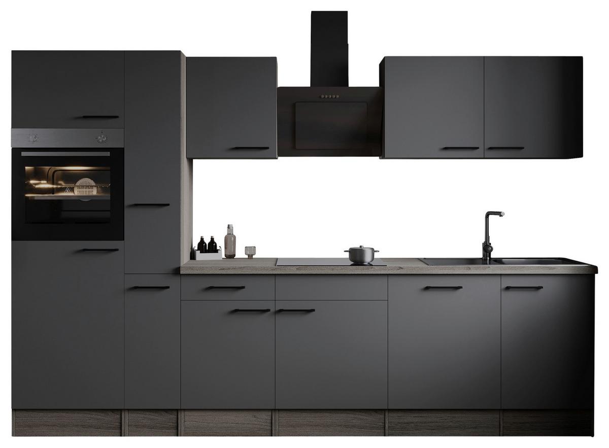 Kuhinjski Blok Z Aparati Oliver, 310cm - črna/siva, Design, kovina/leseni material (310cm) - Respekta