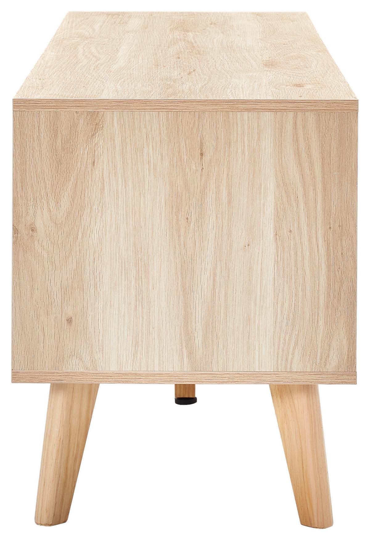 KOMODA NISKA WAIMEA - kolor naturalny, Modern, materiał drewnopochodny/drewno (120/50/40cm) - PBJ