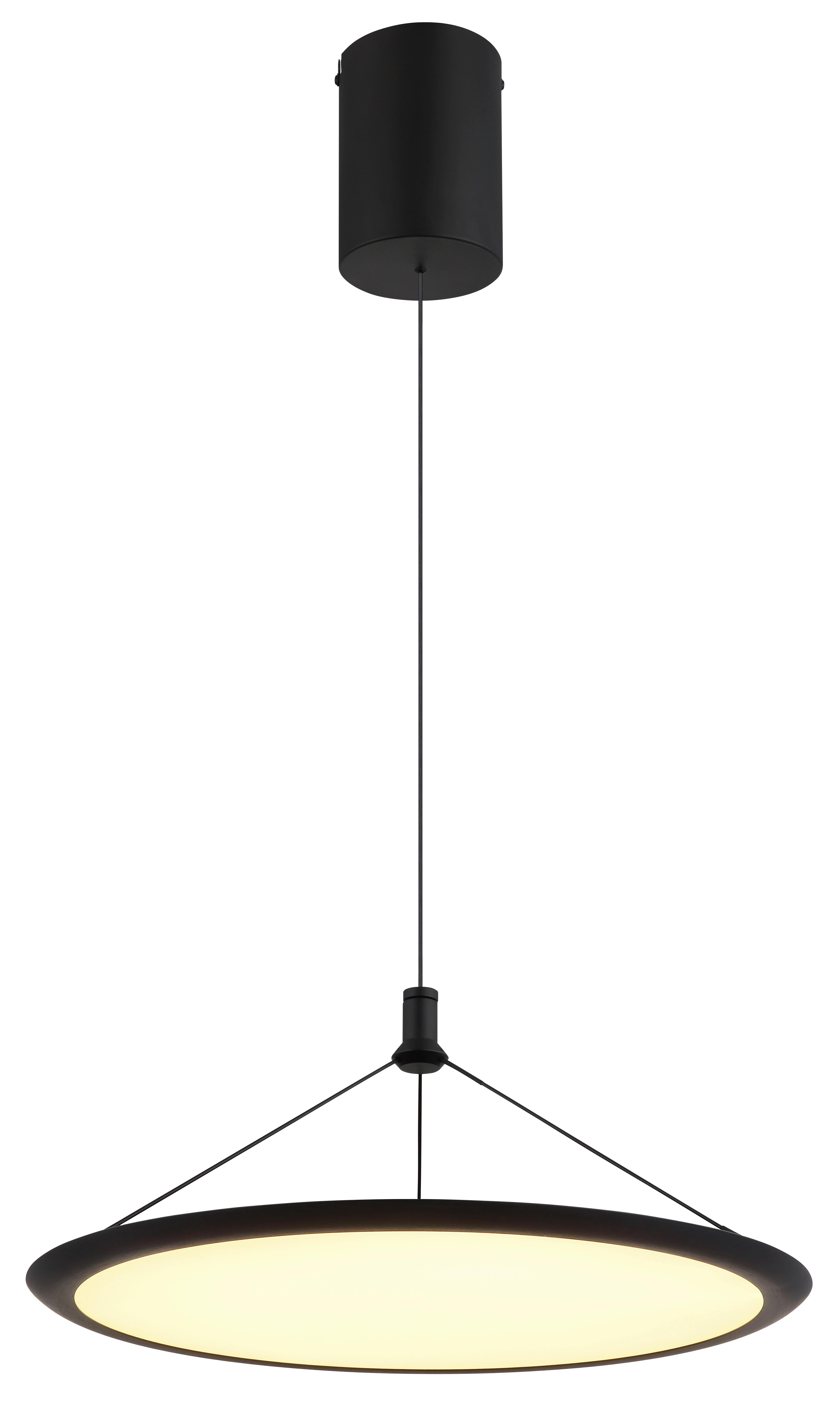 LED-Hängeleuchte Suna Opal/Schwarz max. 30 Watt - Opal/Schwarz, Design, Kunststoff/Metall (50,8/150cm) - Globo