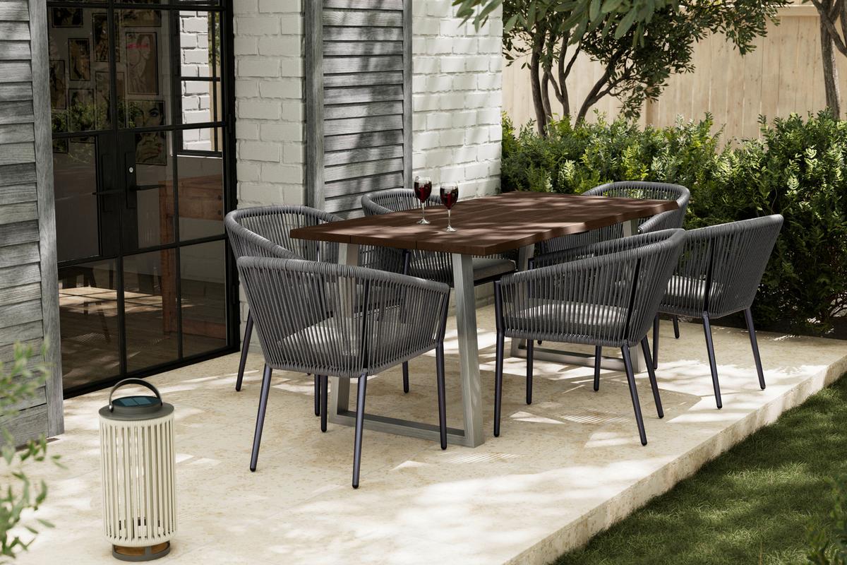 ZESTAW FOTELI OGRODOWYCH BENICIA - ciemnoszary/szary, Modern, metal/tkanina (56/76/65cm) - Bessagi Garden