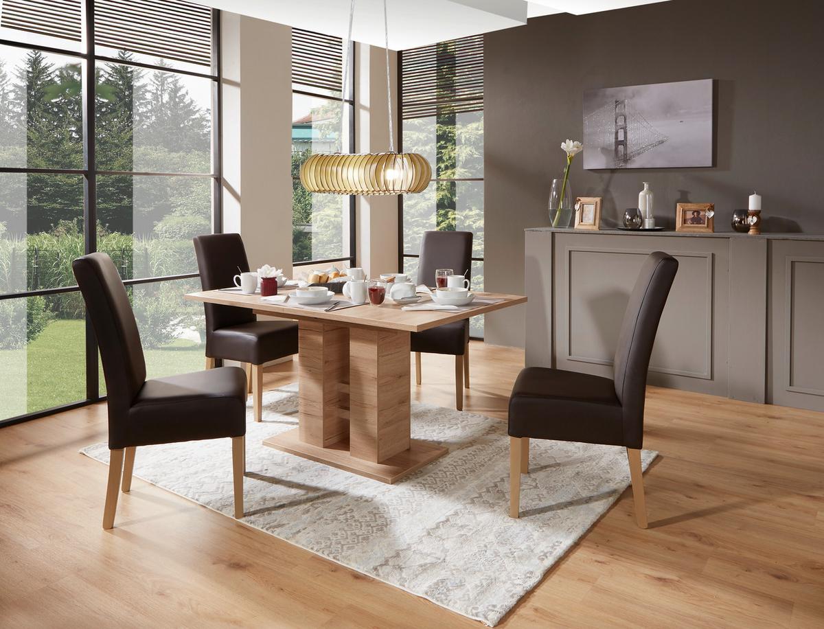 Raztegljiva Miza Helena, Barva Hrasta, 140-220 X 90 Cm - barve hrasta, Konvencionalno, leseni material (140-220/76/90cm) - Mömax