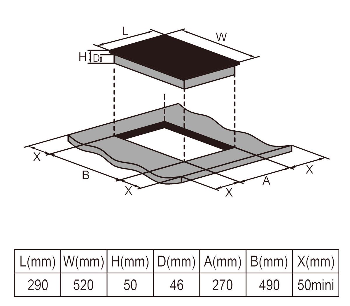 Glaskeramikkochfeld EB-GK-2TCG Schwarz - Schwarz, Trend, Glas/Metall (29/5/52cm) - PKM