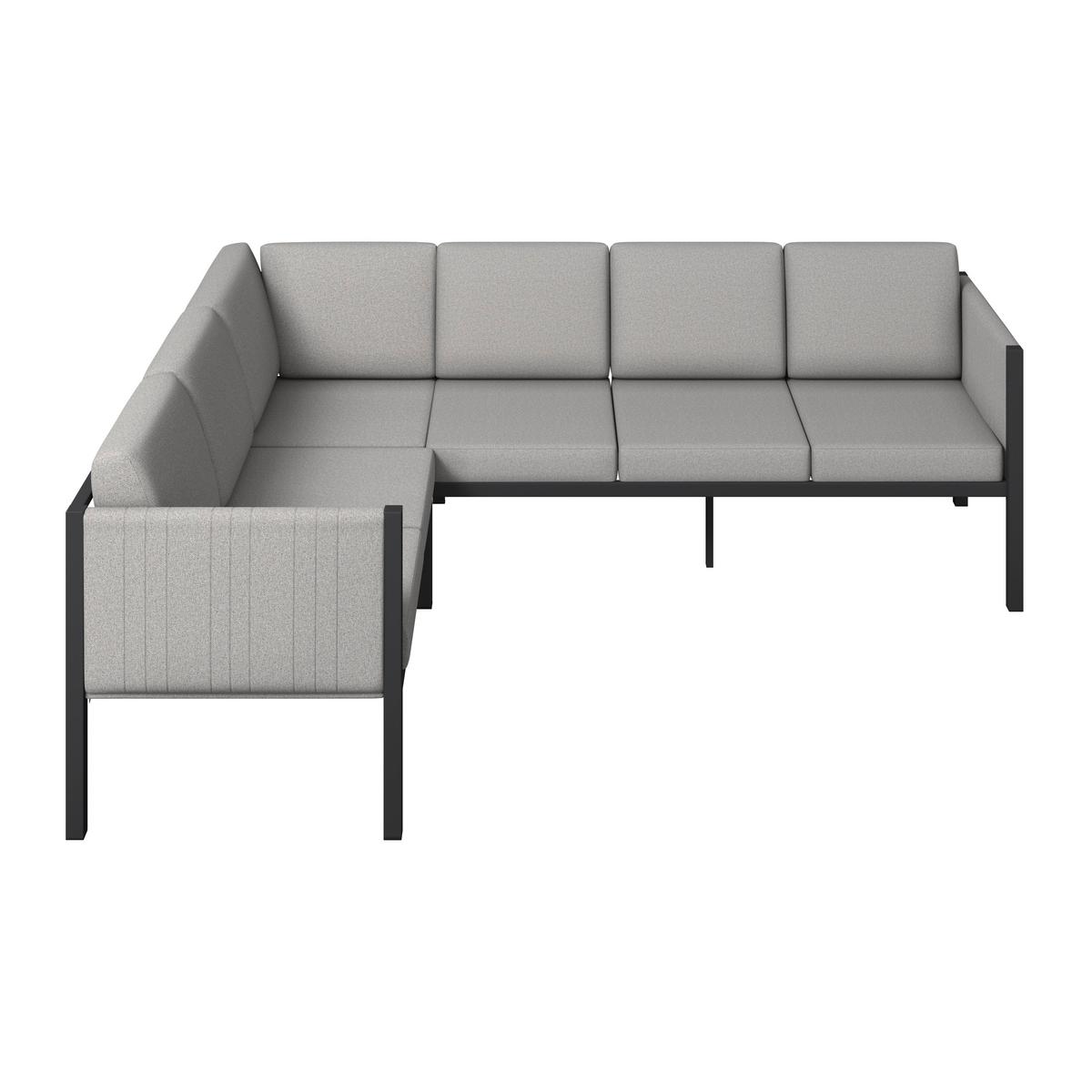 Loungegarnitur Anna Grau, 5-teilig - Dunkelgrau/Hellgrau, MODERN, Glas/Textil (135/68/80cm)