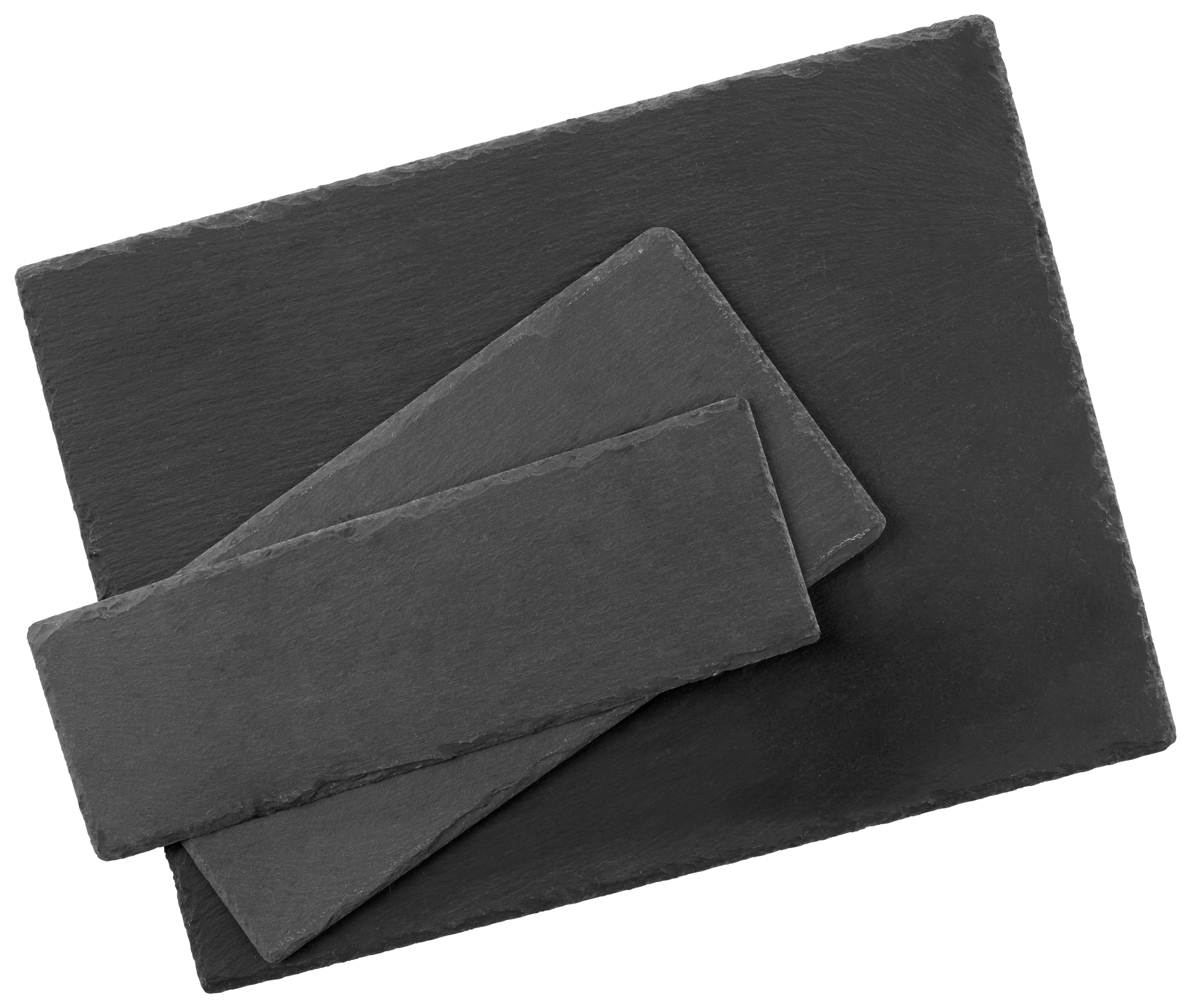 Servierplatte Stoney in Schwarz - Schwarz, Modern, Kunststoff/Stein (30/10/0,7cm) - Zandiara