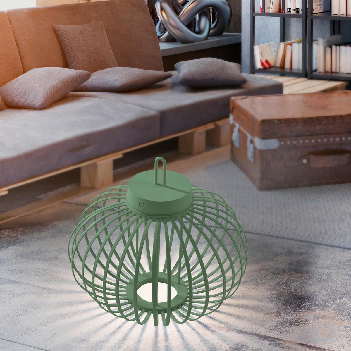 Akku-Tischleuchte Grün max. 1,5 Watt - Grün, Basics, Holz/Kunststoff (36/36/33cm)