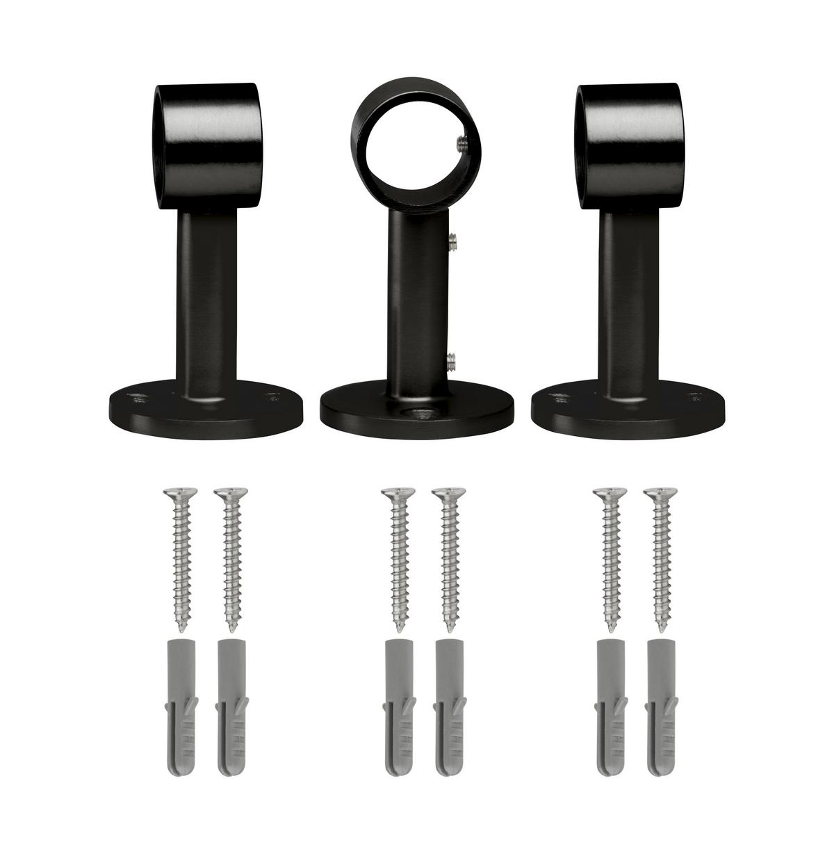 Set Za Drog Za Zavese Wand/decke - črna, kovina (120-210cm) - Modern Living