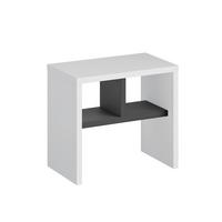 Beistelltisch Komoti ca. 50x45x30 cm Weiß/Anthrazit - Anthrazit/Weiß, Design, Holzwerkstoff (50/29,5/45cm) - Livetastic