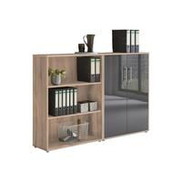 Aktenschrank Office Edition Sw Set 1 niedrig Eiche/Anthrazit - Anthrazit Hochglanz/Sonoma Eiche, MODERN, Holzwerkstoff (168,8/113,6/33cm) - MID.YOU