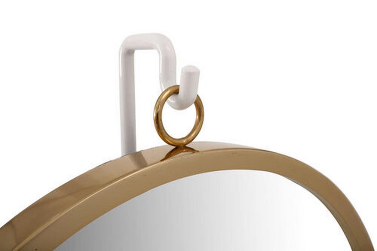 SCHMINKSPIEGEL EVFKD-WHT-GLD - Weiss/Goldfarben, Lifestyle, Glas/Metall (41/75/14cm) - Kayoom